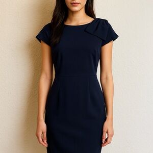Ted Baker London Midnight Blue Bow Shoulder Sheath Dress